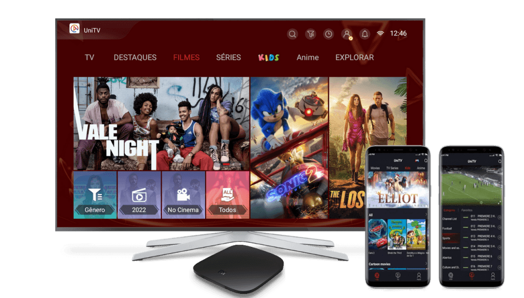Aplicativo UniTV em Smart TV, TV Box e celular